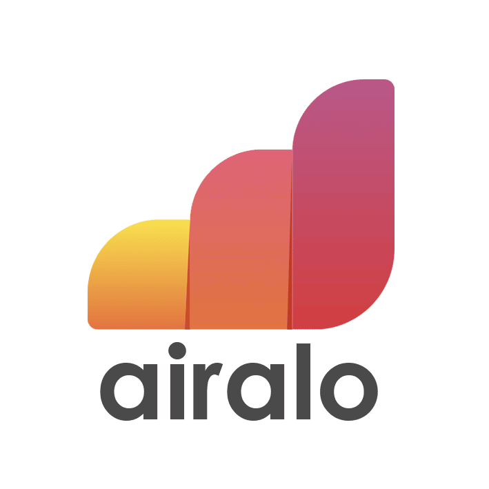 Logo da Airalo com um fundo branco.
