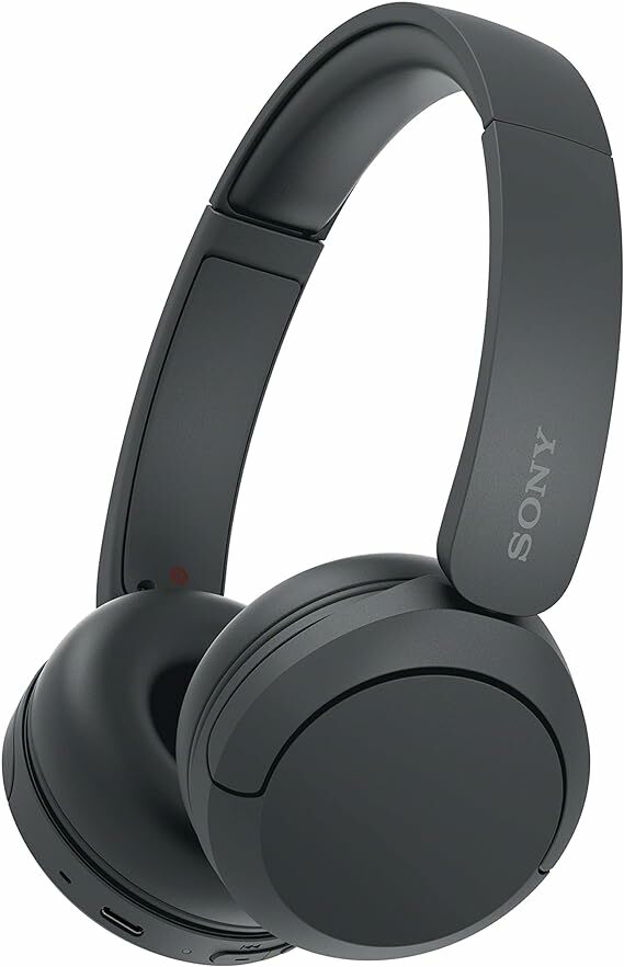 Sony WH-CH520 Auriculares sem fios Bluetooth, até 50 horas de autonomia com carregamento rápido e estilo de banda, preto