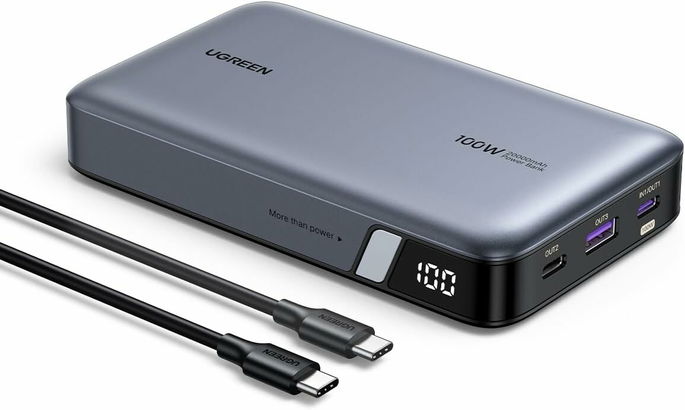 UGREEN Nexode Power Bank 100 W 20000 mAh, carregador portátil com 3 portas