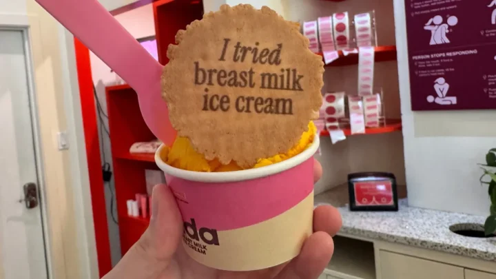 Imagem do gelado que contém "leite materno"