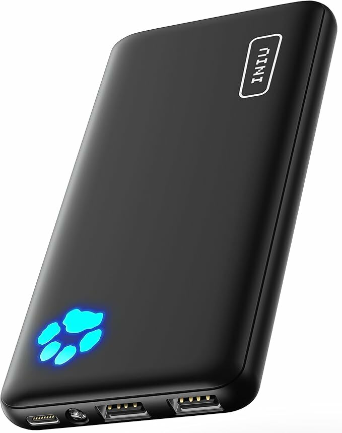 INIU Power Bank, Slimmest USB C tripla 3A de alta velocidade 10000 mAh bateria externa