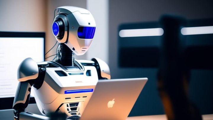 Robô humanoide no computador
