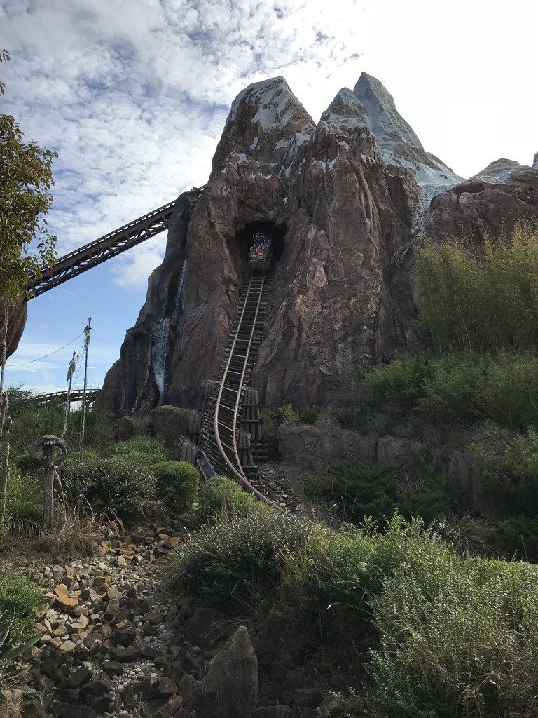 A montanha russa na Expedition Everest no Parque Ásia