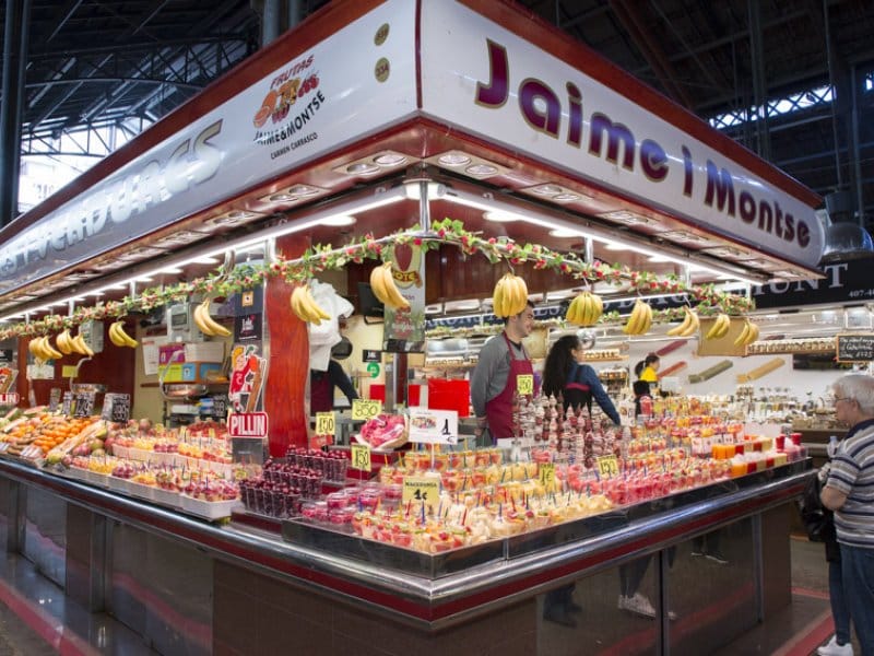 Foto do estande Jaime i Montse no mercado de Barcelona