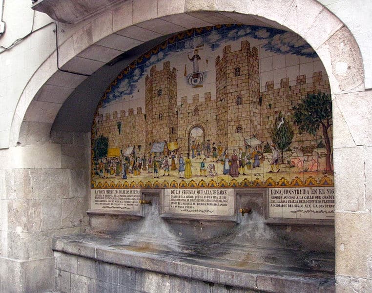 Font de la Portaferrissa na avenida Las Ramblas