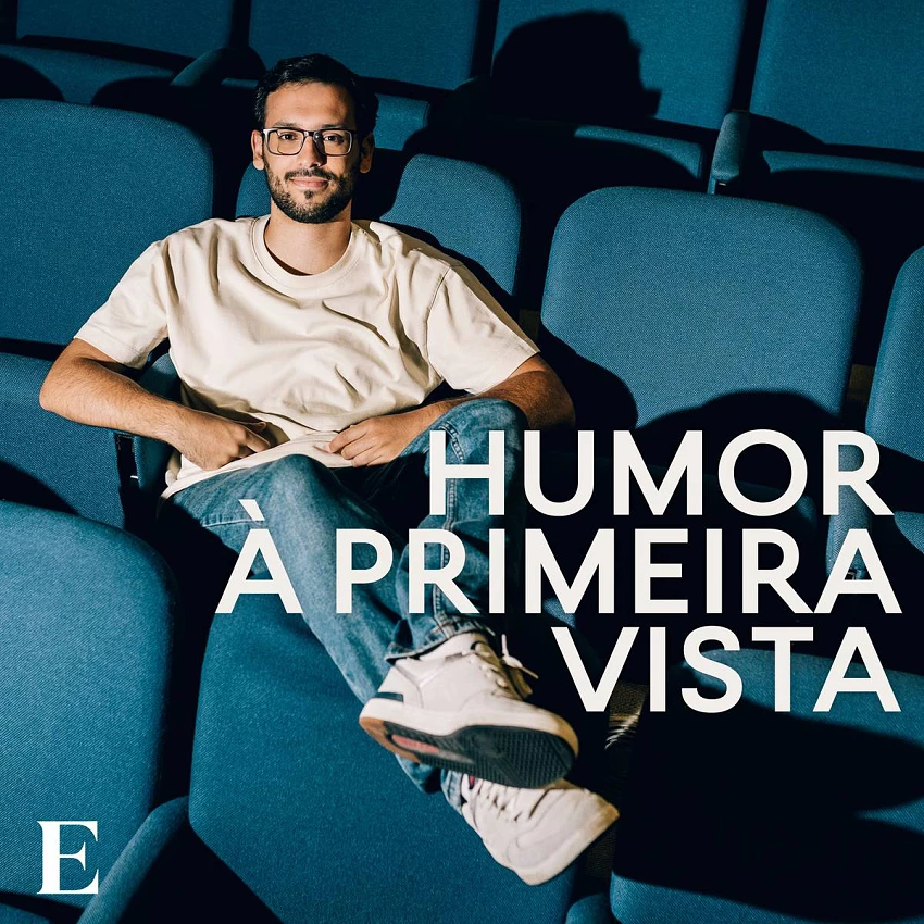 Logótipo do podcast Humor À Primeira Vista, com Gustavo Carvalho