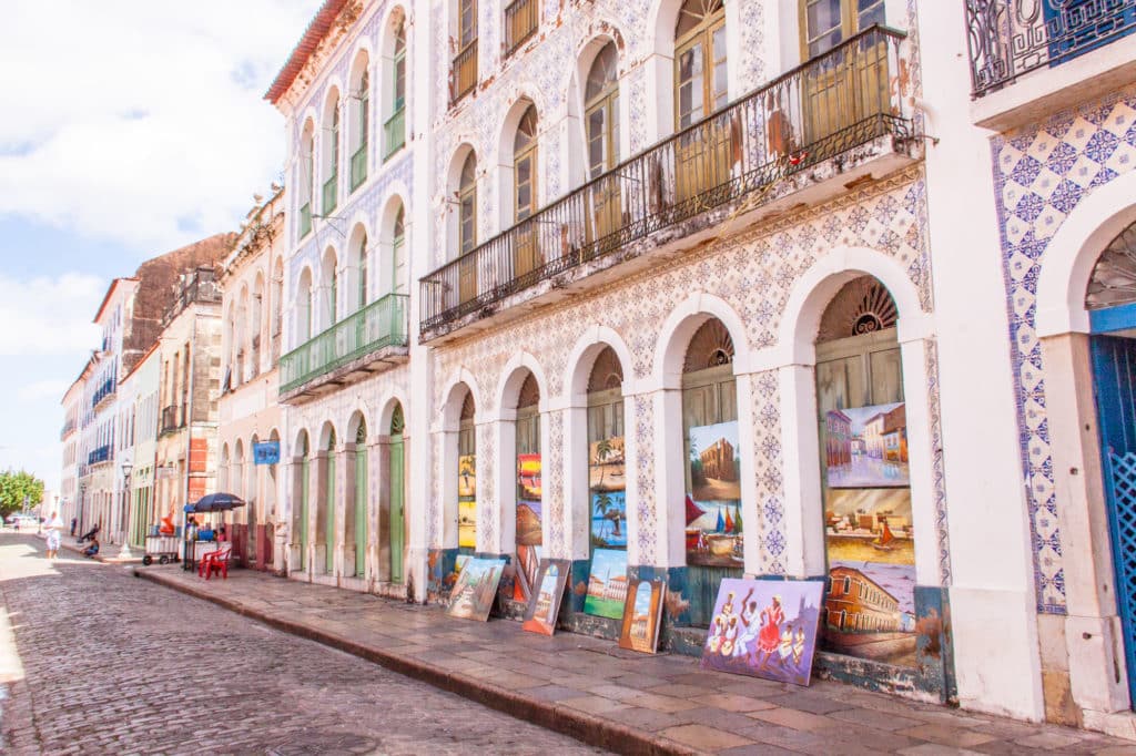 Foto de casas com azulejos portugueses no centro histórico de São Luís do Maranhão